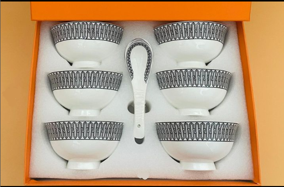  Set of six Porcelain Bowls from Hermes - Image 6 of 6